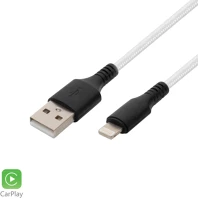 Home USBAL1 Töltőkábel, usb a / lightning, 2.1a, 1m, szövött, fehér kép