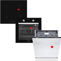 Homefort -  homefort - homefort HSB64DGB + HFBI64T0B + HMGB0661B Homefort hsb64dgb beépíthető sütő + homefort hfbi64t0b beépíthető kép