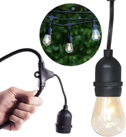 Hoppline 14,6 M Vízálló dekor égősor, 15 db e27 led lámpával, 14,6 m, melegfehér kép
