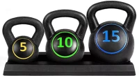 Hoppline 2.3/4.5/6.7 KG 3 db-os kettlebell szett - 2.3/4.5/6.7 kg (5/10/15 lbs) kép