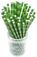Horeca DA503XSZBPBSZIM24 Szívószál papír bambusz mintás - 8mm átm. 24cm kép