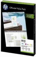 Hp 6JR41AE No.912 színes eredeti tintapatron multipack + a4 papír kép
