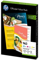 Hp 6JR42AE No.963 színes eredeti tintapatron multipack + a4 papír kép