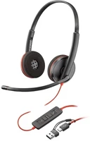 Hp BLACKWIRE 3220 Poly blackwire 3220 stereo fejhallgató headset fekete kép