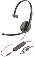 Hp HS +3.5MMP +USB-C/A Poly blackwire 3215 usb-c hs +3.5mmp +usb-c/a fejhallgató headset kép