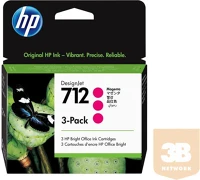 Hp inc. 3ED78A Hp 712 3-pack 29-ml magenta designjet ink cartridge kép