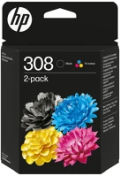 Hp inc. 6L6S6UE Hp 308 black/tri-color ink cart combo 2p kép