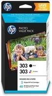 Hp Z4B62EE No.303 eredeti tintapatron multipack + fotópapír kép