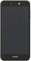 Huawei P8/P9 lite (2017) kompatibilis lcd modul kerettel, oem jellegű, fekete, grade s+ kép