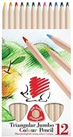 Ico 07.00932 Színes ceruza  süni háromszögletű vastag natúr fa 12 darabos kép