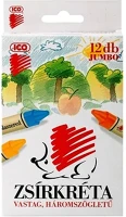 Ico 15.00410 Zsírkréta  süni jumbo háromszögletű hegyezett 12 színű kép