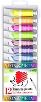 Ico 15.01426 Tempera  süni metál és neon színek 12 darabos 12 ml kép