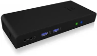 Icy box BOX IB-DK2251AC Ib-dk2251ac vezetékes usb 3.2 gen 2 (3.1 gen 2) type-a fekete kép