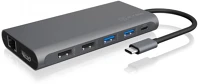 Icy box BOX IB-DK4050-CPD Ib-dk4050-cpd vezetékes usb 3.2 gen 1 (3.1 gen 1) type-c antracit kép