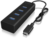 Icy box BOX IB-HUB1409-C3 USB 3.2 GEN 1 Ib-hub1409-c3 usb 3.2 gen 1 (3.1 gen 1) type-c 5000 mbit/s fekete kép