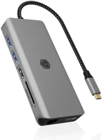 Icy box IB-DK4061-CPD Vezetékes usb 3.2 gen 1 (3.1 gen 1) type-c szürke kép