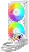 Id cooling FX240 LCD WHITE Cpu water cooler -  (27,2db; max. 98,54 m3/h; 2x12cm, a-rgb, fehér) kép