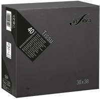 Infibra ALDI0464 Szalvéta 38x38cm fekete 2 réteg 40 lap/csomag kép