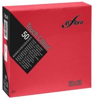 Infibra H65I0297 Szalvéta 33x33cm piros 2 réteg 50 lap/csomag kép