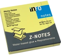 Info notes 5644-34 Öntapadós jegyzettömb  75x75 mm 80 lapos z tömb élénk sárga kép