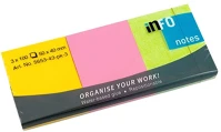 Info notes 5653-43-PK-3 Öntapadós jegyzettömb  50x40mm 3x100lapos élénk vegyes színű kép