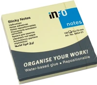 Info notes 5654-01 Öntapadós jegyzettömb  75x75 mm 100 lapos sárga kép
