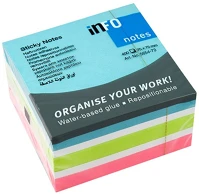 Info notes 5654-73 Öntapadós jegyzettömb  mix 75x75 mm 400 lapos színes-fehér kép