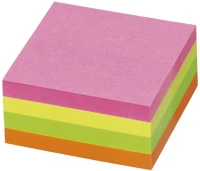 Info notes 5658-39 Jegyzettömb öntapadó, 50x50mm, 4x60lap,   élénk mix, sárga, zöld, rózsa, narancs kép