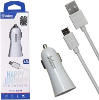 Inkax CD-29-MICRO 2.4 amperes dupla usb-s autós töltő 1 méteres micro usb kábellel 1271631 kép