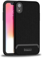 Ipaky GP-80153 Iphone xr 6.1  szilikon telefonvédő műanyag keret, karbon minta, fekete kép