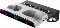 Ipega PG-P5S011 Playstation 5 slim multifunkciós rgb fali tartó állvány, fehér kép