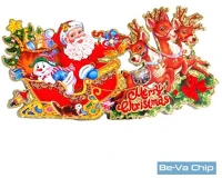 Iris 022-12 3d merry christmas feliratú/32x17cm 2db karton dekoráció kép