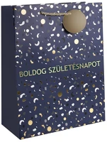 Iris 370361 Boldog születésnapot kék/arany bs papírtasak matt 18*23 cm kép