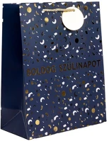 Iris 370362 Boldog születésnapot kék/arany bs papírtasak matt 26*32 cm kép