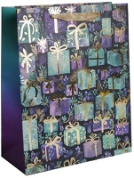 Iris 370366 Ajándék papírtasak matt kék/lila 18*23 cm kép