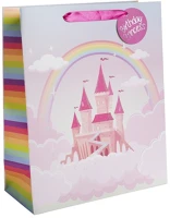 Iris 370396 Rózsaszín kastély papírtasak matt 26*32 cm kép