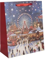 Iris 370404 Karácsonyi vásár papírtasak matt 18*23 cm kép