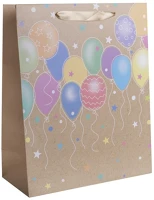 Iris 370414 Színes lufik arany papírtasak matt 31*42 cm kép