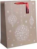 Iris 370432 Natúr karácsonyi függő díszek papírtasak matt 26*32 cm kép