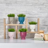 Iris E5738 Fej alakú dekoráció művirággal cserépben 9x14cm kép