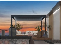 Iris MP-103GR Bioklimatikus, elektromos mozgatású, led világítású, antracit 3x4 m pergola kép
