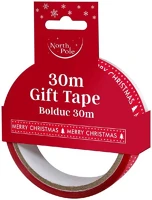 Iris X-34722-TPC Karácsonyi csomagoló dísz szalag, nyomtatott, 30m hosszú, 24mm széles kép