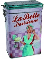 Itrading 101904 vintage fém kávé, kakaó, süteményes doboz zárható fedéllel, 19x12cm kép