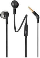 Jbl JBLT205BLKE tune 205 fülhallgató sztereo (3.5mm jack, felvevő gomb, lapos kábel) kép