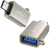 Joyroom 3.2 TO Adapter, male type-c 3.2 to female usb with lanyard eyelet, silver (s-h151) kép