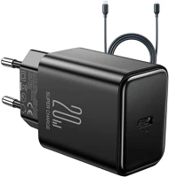 Joyroom JR-TCF06 Charger  jr-tcf06 flash pd, 20w + cable 1m (black) kép