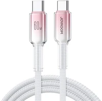 Joyroom S-A42_C_C_W crystal-clear adatkábel (type-c - type-c, 60w, gyorstöltő, 120cm kép