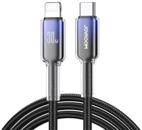 Joyroom S-A42_C_L_B crystal-clear adatkábel (type-c - lightning, 3a, gyorstöltő, 120cm kép