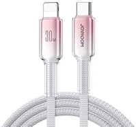 Joyroom S-A42_C_L_W crystal-clear adatkábel (type-c - lightning, 3a, gyorstöltő, 120cm kép