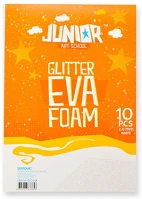 Junior 134110 Kreatív  csillámos dekor gumilap a/4, fehér, 10 db/csomag kép
